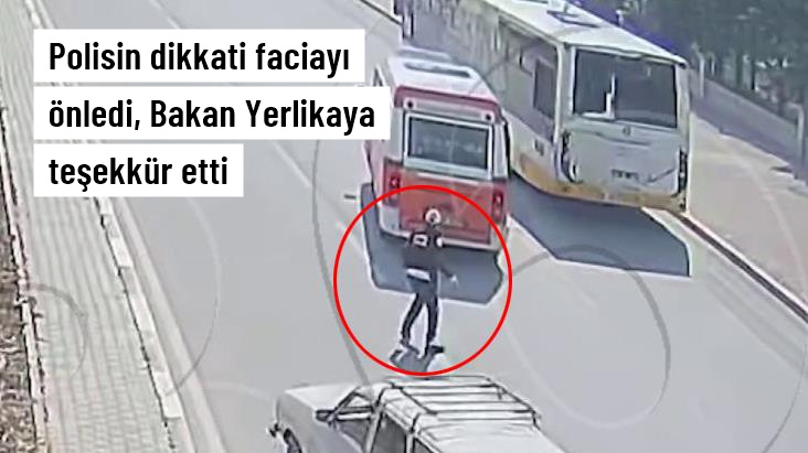 Karaman'da trafik polisinin dikkati olası kazayı önledi, Bakan Yerlikaya teşekkür etti