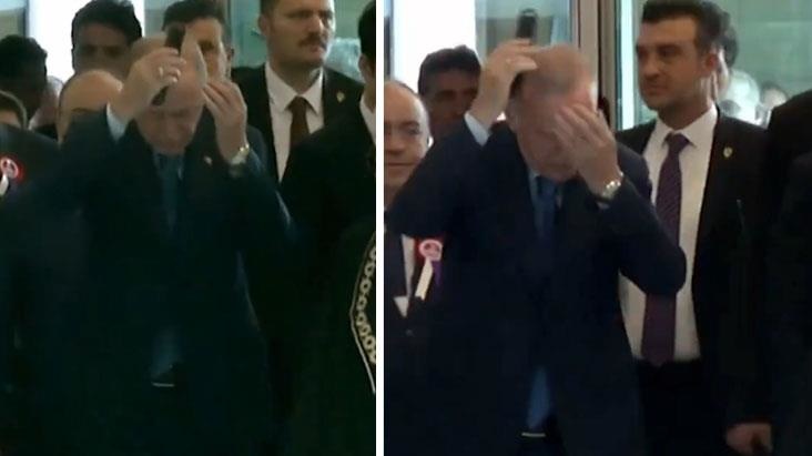 Görüntü, Erdoğan'ın AYM törenine gittiği esnada kaydedildi