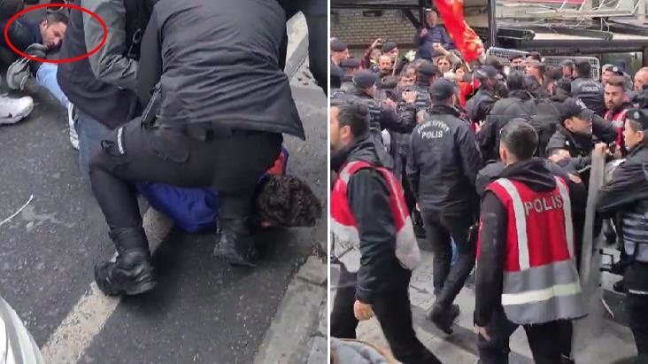 Taksim için yürüyüşe geçen ilk parti onlar oldu! 20 üyesi yaka paça gözaltına alındı