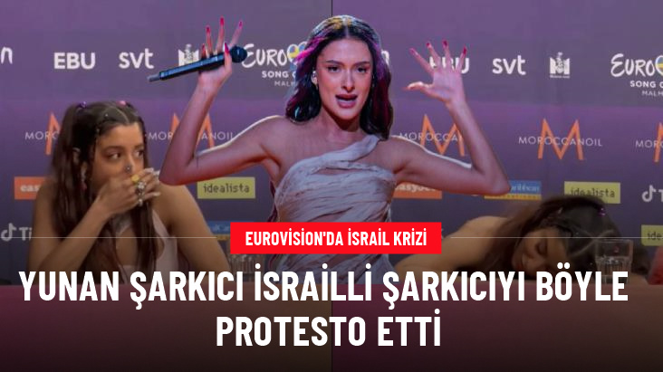 Eurovision 2024'te Yunan şarkıcı Marina Satti'den İsrailli Eden Golan'a protesto