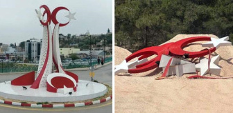 CHP'li belediye ilçe meydanındaki ay yıldızlı anıtı kaldırdı