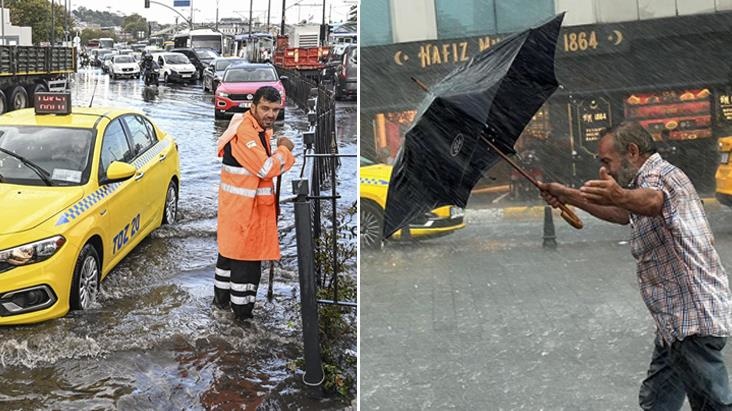 Meteoroloji uyarmıştı! Şiddetli yağış İstanbullulara zor anlar yaşattı