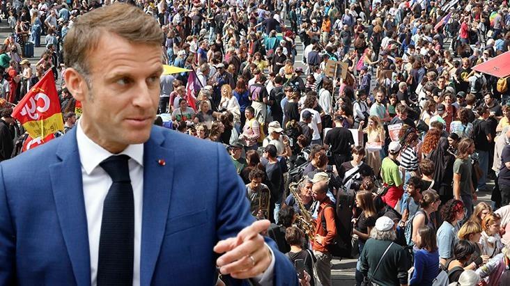 Macron'un son hatası, ülkeyi yangın yerine çevirdi! Binlerce kişi sokaklara döküldü