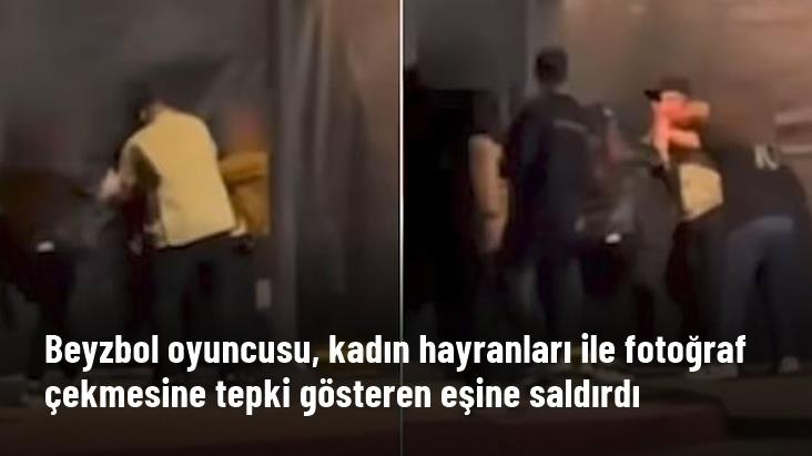 Beyzbol oyuncusu, kadın hayranları ile fotoğraf çekmesine tepki gösteren eşine saldırdı