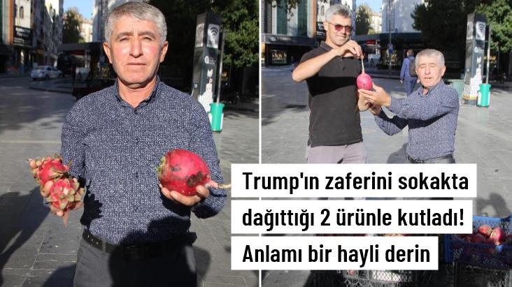 Trump'ın seçim zaferini ücretsiz turp ve ejder mevyesi dağıtarak kutladı