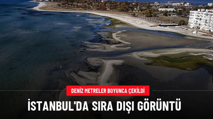 İstanbul'da deniz metreler boyunca çekildi