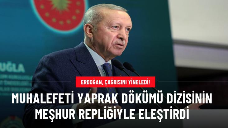 Erdoğan muhalefeti, Yaprak Dökümü dizisinin meşhur repliğiyle eleştirdi