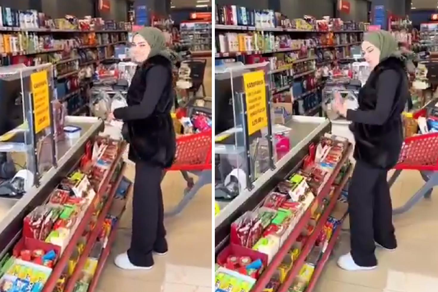 Markette alışveriş yapan eşine söyledikleri kasiyeri de şoke etti