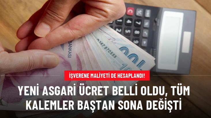 Yeni asgari ücret 22 bin 104 TL olarak açıklandı, tüm hesaplar baştan sona değişti