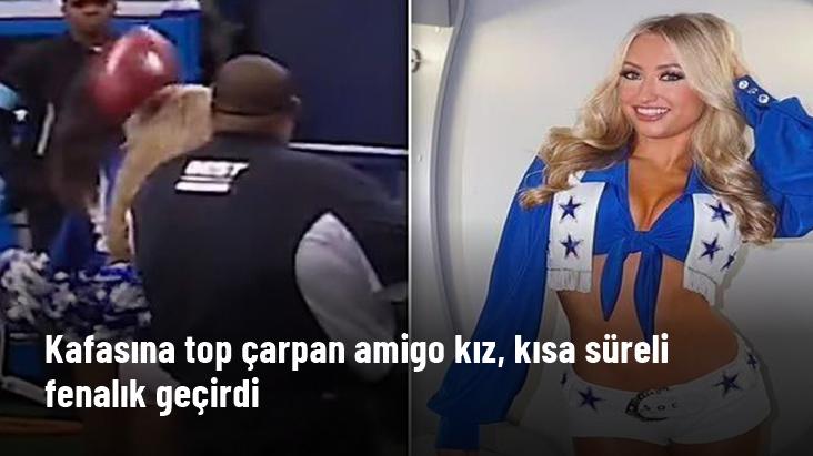 Kafasına top çarpan amigo kız, kısa süreli fenalık geçirdi