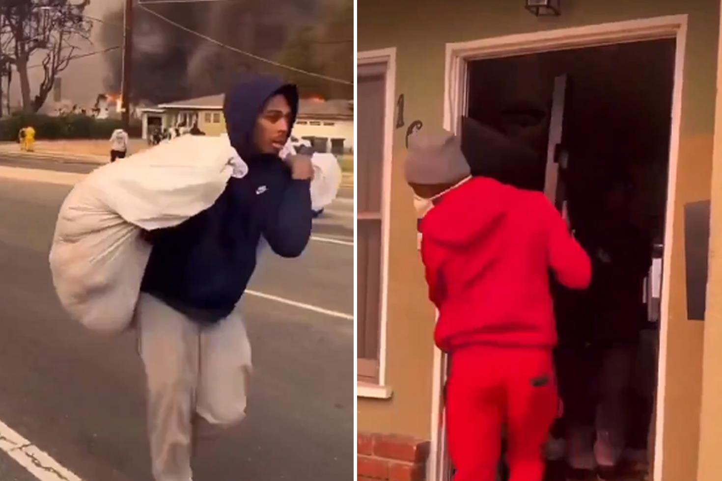 ABD'de tarihi yangından kaçanların evinde yağma başladı