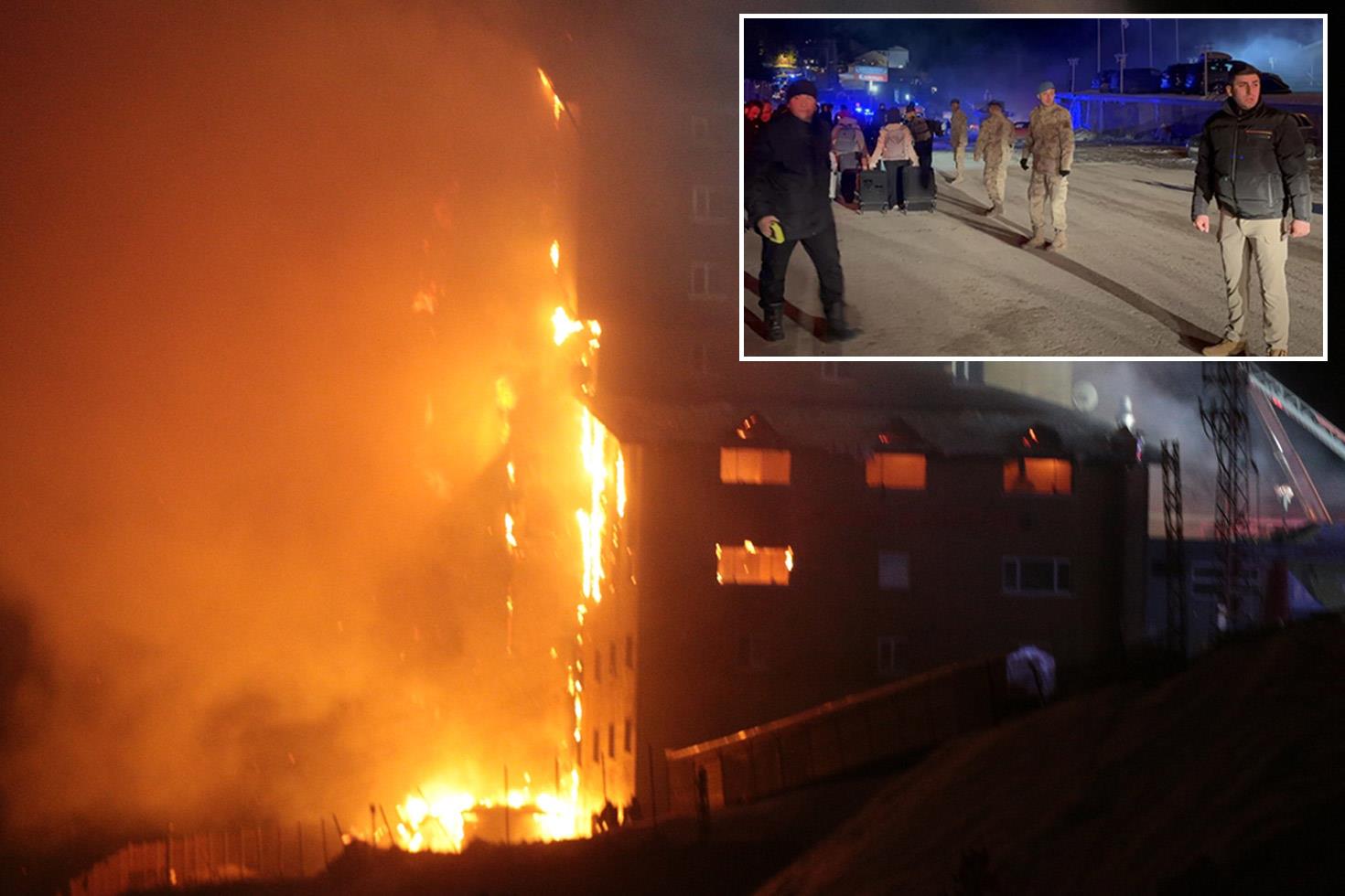 Bolu'daki otel yangınından ilk görüntüler
