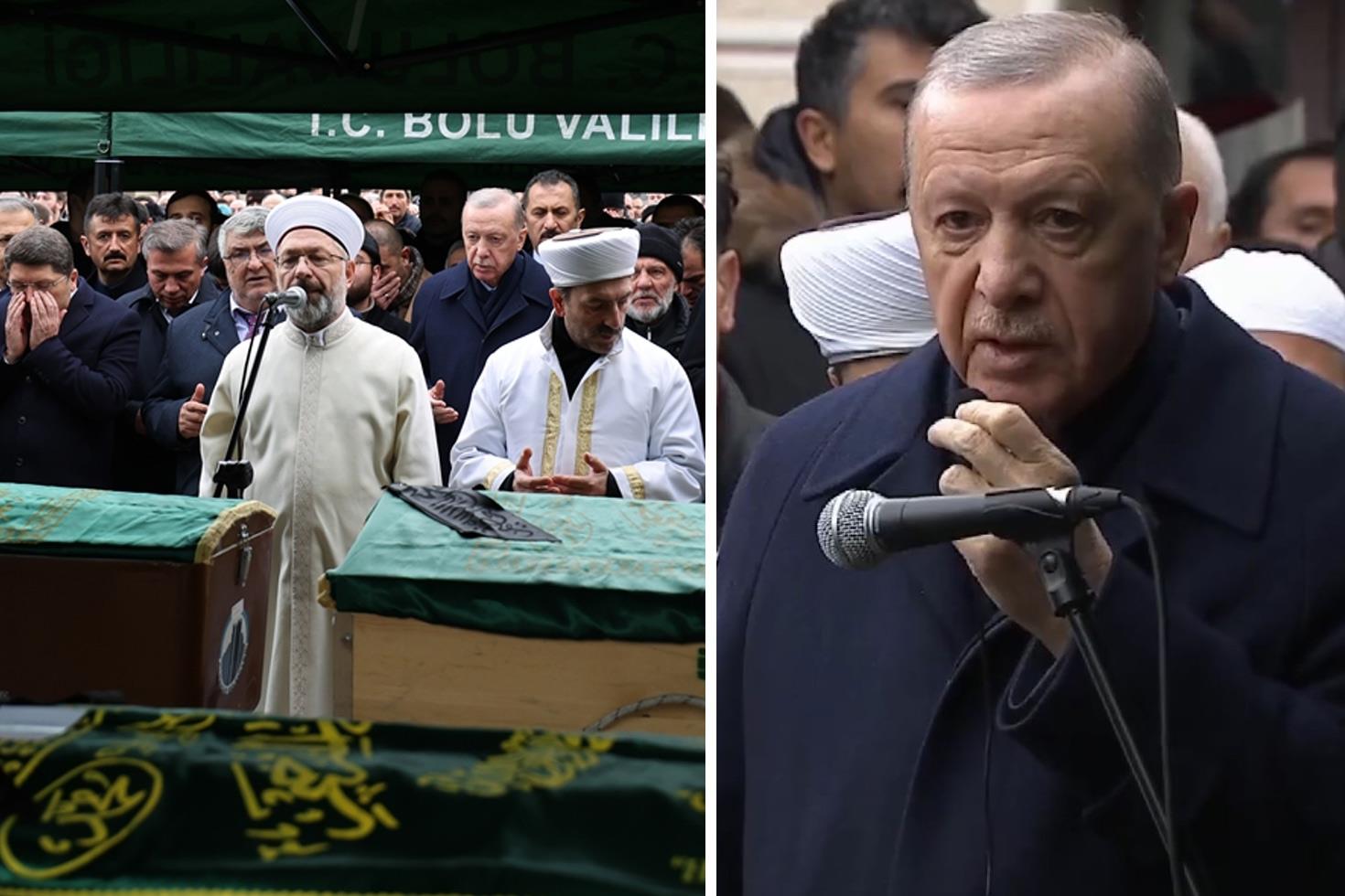 Yangın felaketinde hayatını kaybedenlere veda! Erdoğan Dostum dediği ismi yalnız bırakmadı