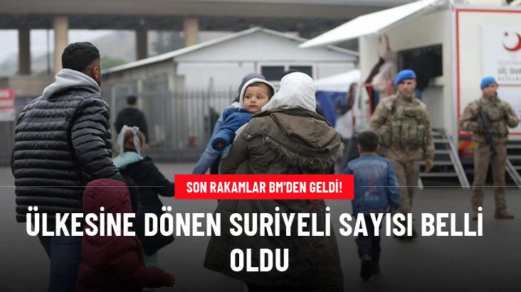 Ülkesine dönen Suriyeli sayısı belli oldu