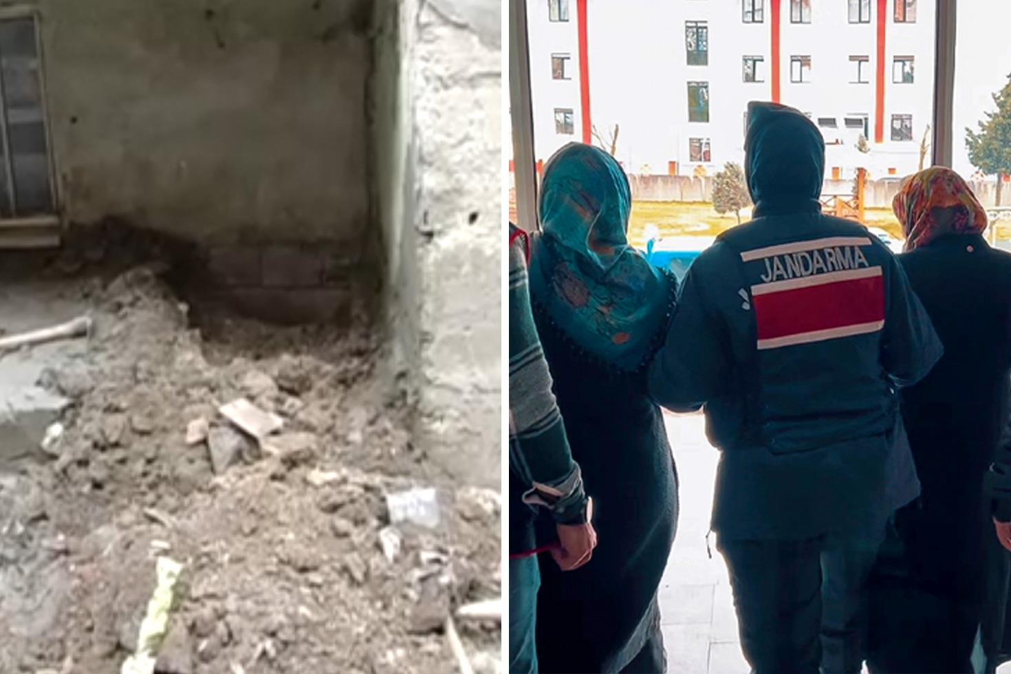 2 günlük bebeği boğup betona gömen firari anne ve anneanne tutuklandı