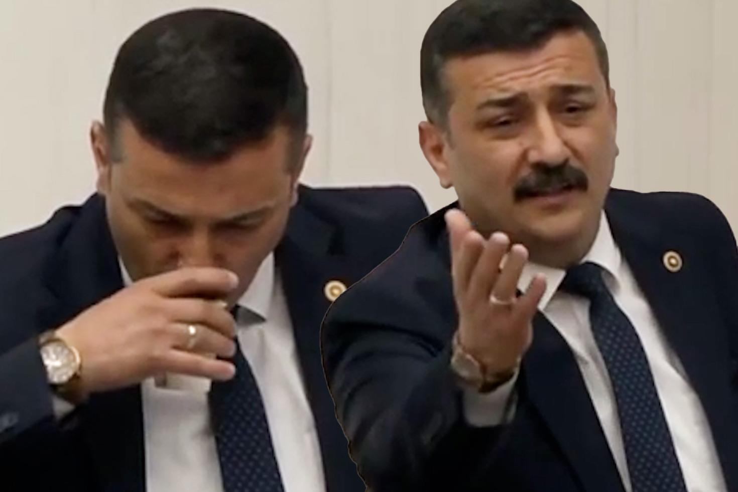 Meclis kürsüsünde su içen milletvekili, Oruç uyarısı yapanlara kızdı