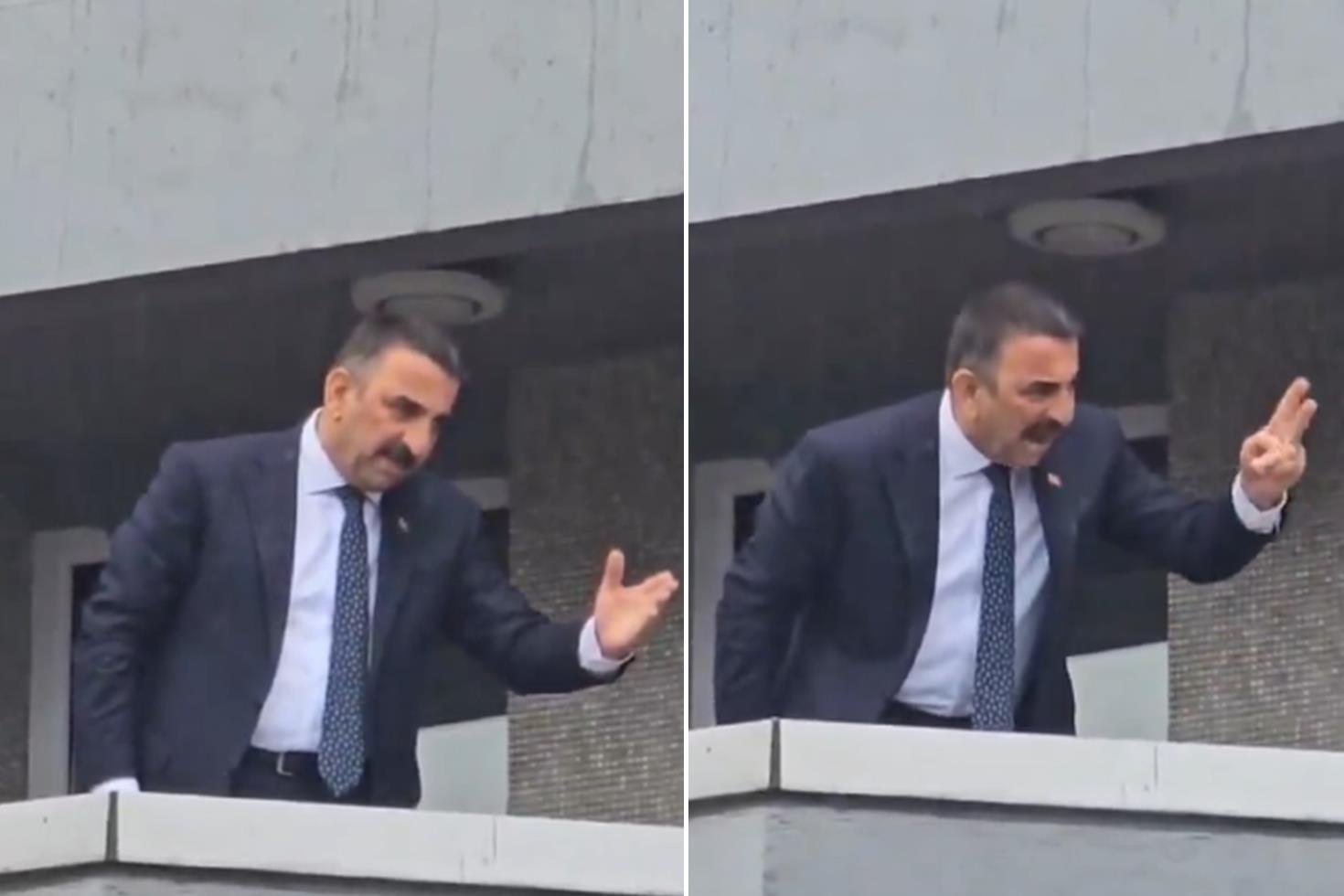 CHP'lilerin düzenlediği töreni gören Vali balkona çıkıp tepki gösterdi: Utanmıyor musunuz?