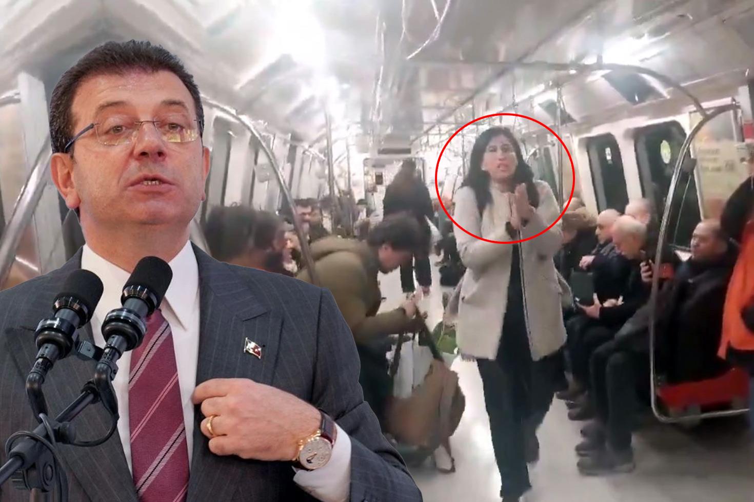Metroda gözaltına alınan İmamoğlu'na destek isteyen kadına soğuk duş