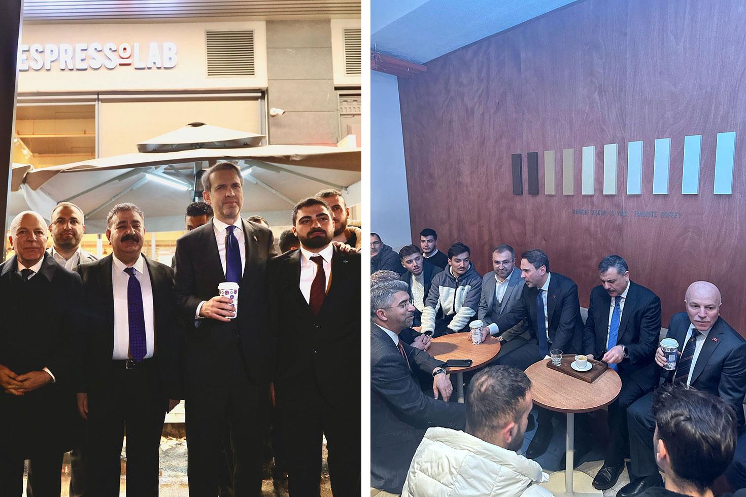 Bakan Bayraktar, Özel'in boykot çağrısı yaptığı EspressoLab'te kahve içti