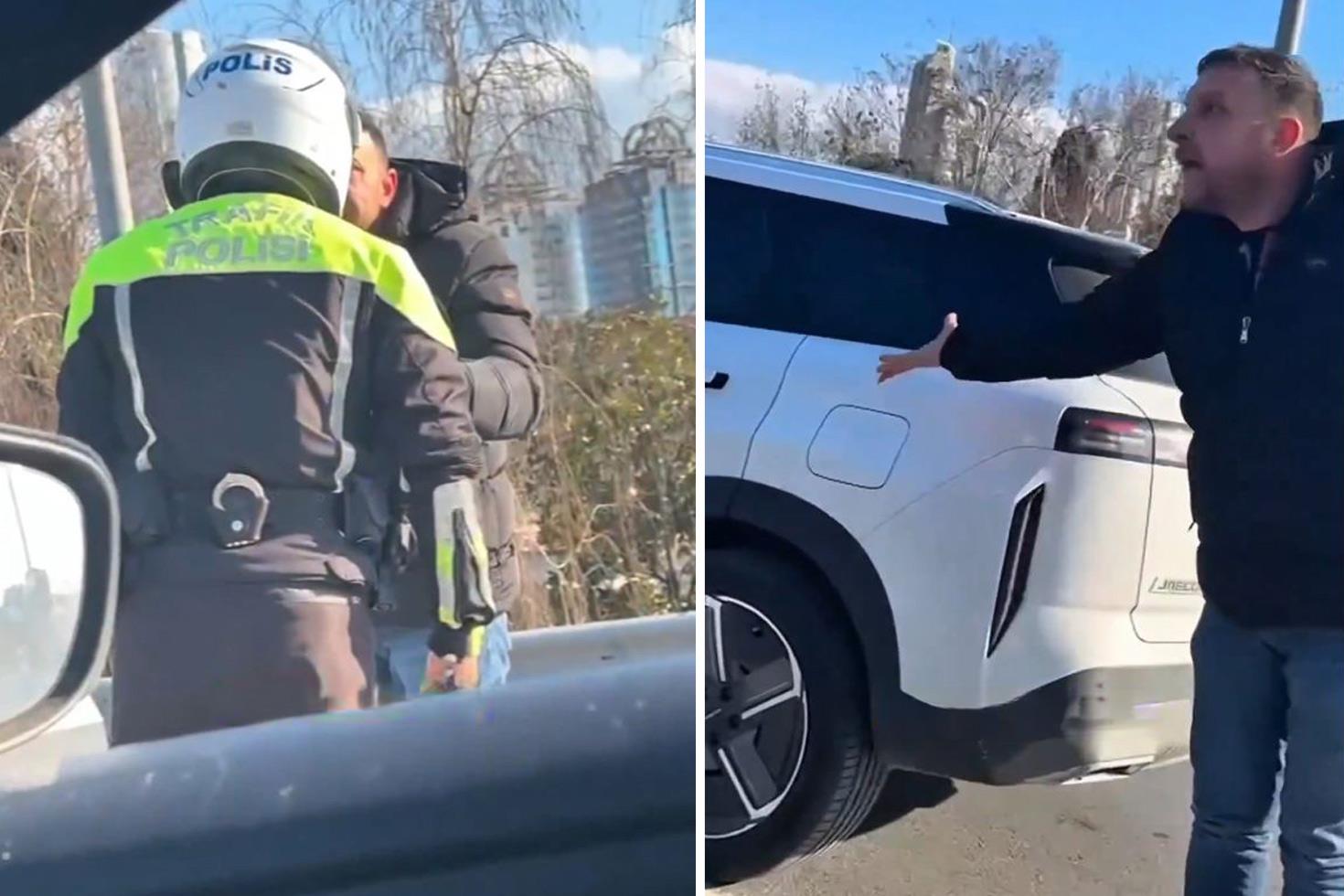 Trafikte polise böyle diklendi: Bana ismini vereceksin, sen kimsin?