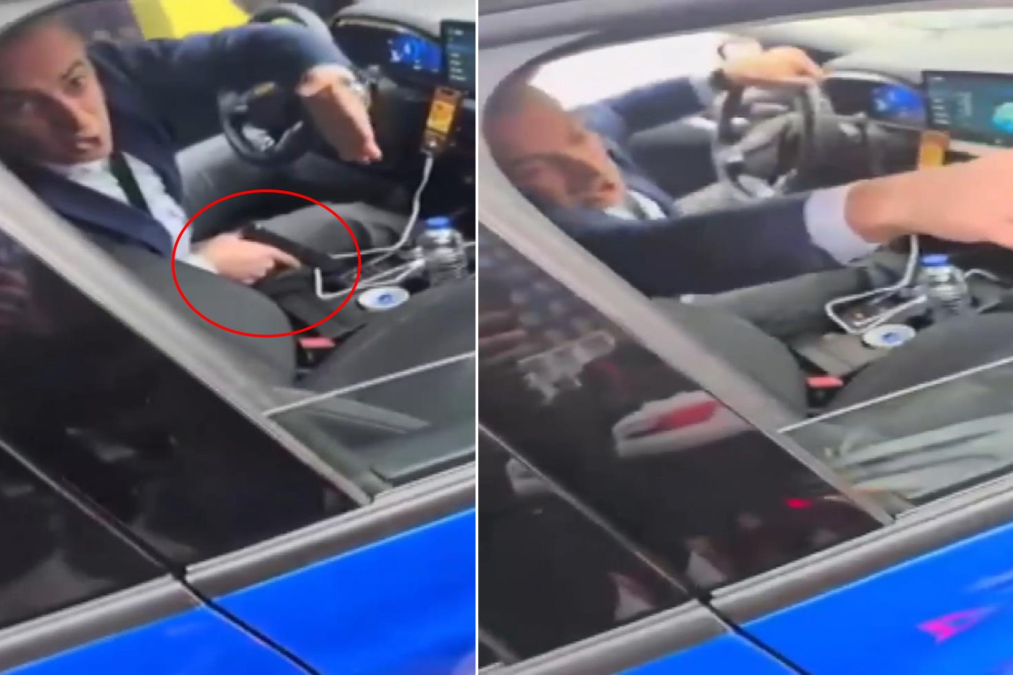 Trafik magandası tartıştığı motosikletliyi silah çekip tehdit etti
