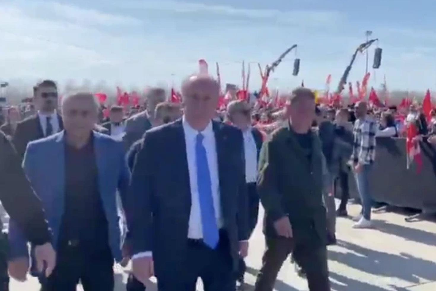 Maltepe mitinginde konuşturulmayan Muharrem İnce, alanı terk etti