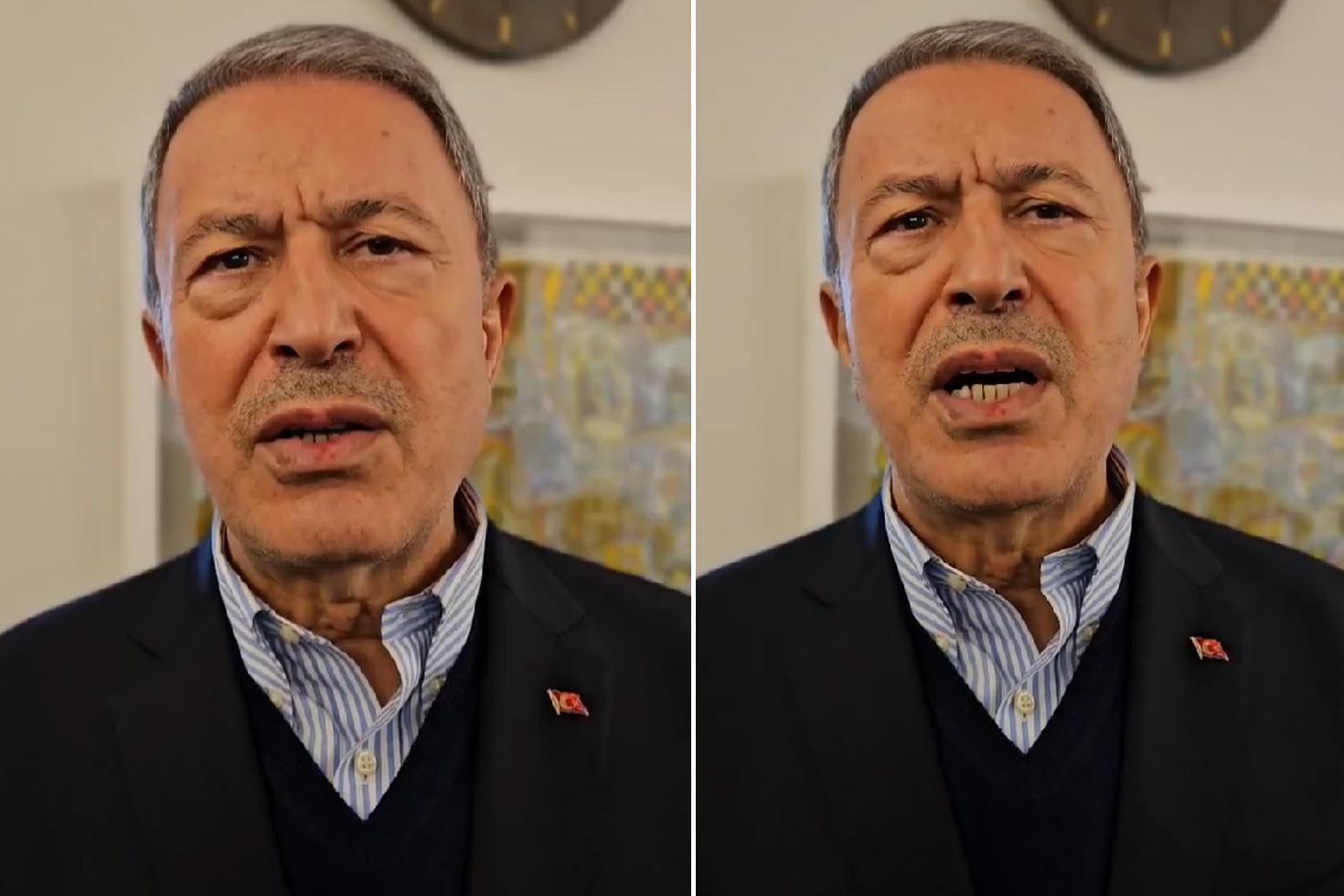 Hulusi Akar video paylaştı, herkes aynı detaya takıldı