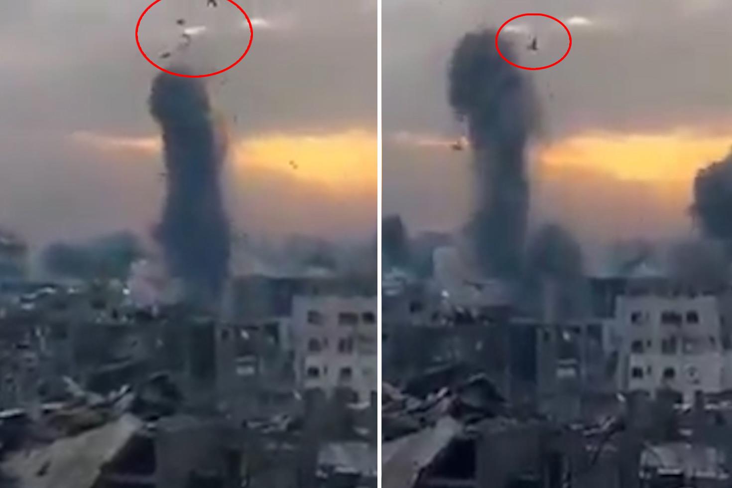 Gazze'de sözün bittiği yer! Bombaların etkisiyle bedenler havaya böyle savruldu