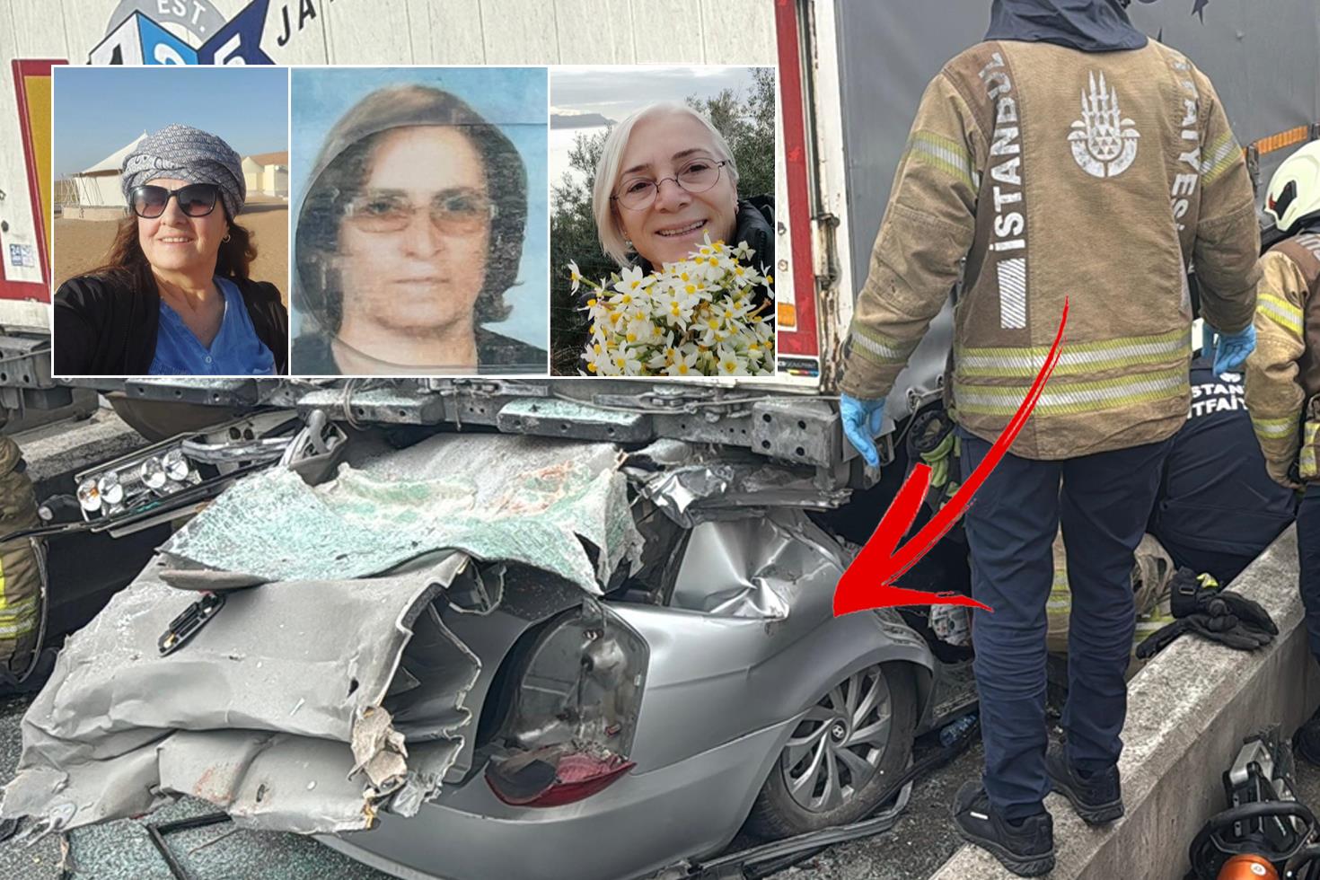 Herkes ne olduğunu merak ediyor! Tırın altına giren otomobildekiler tatilden geliyormuş