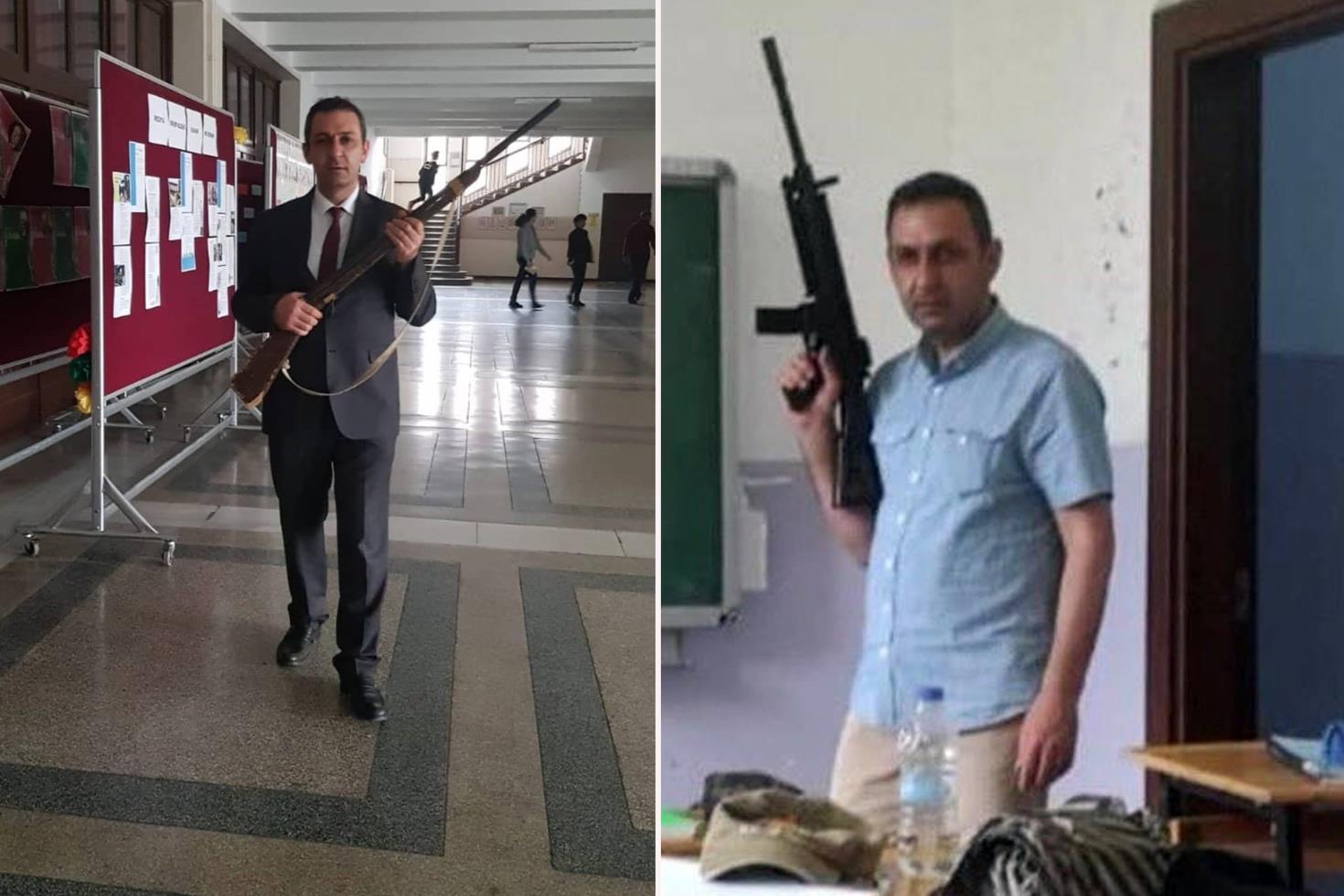 Lisede skandal olay! Müdür yardımcısı elinde tüfekle sınıfa girdi