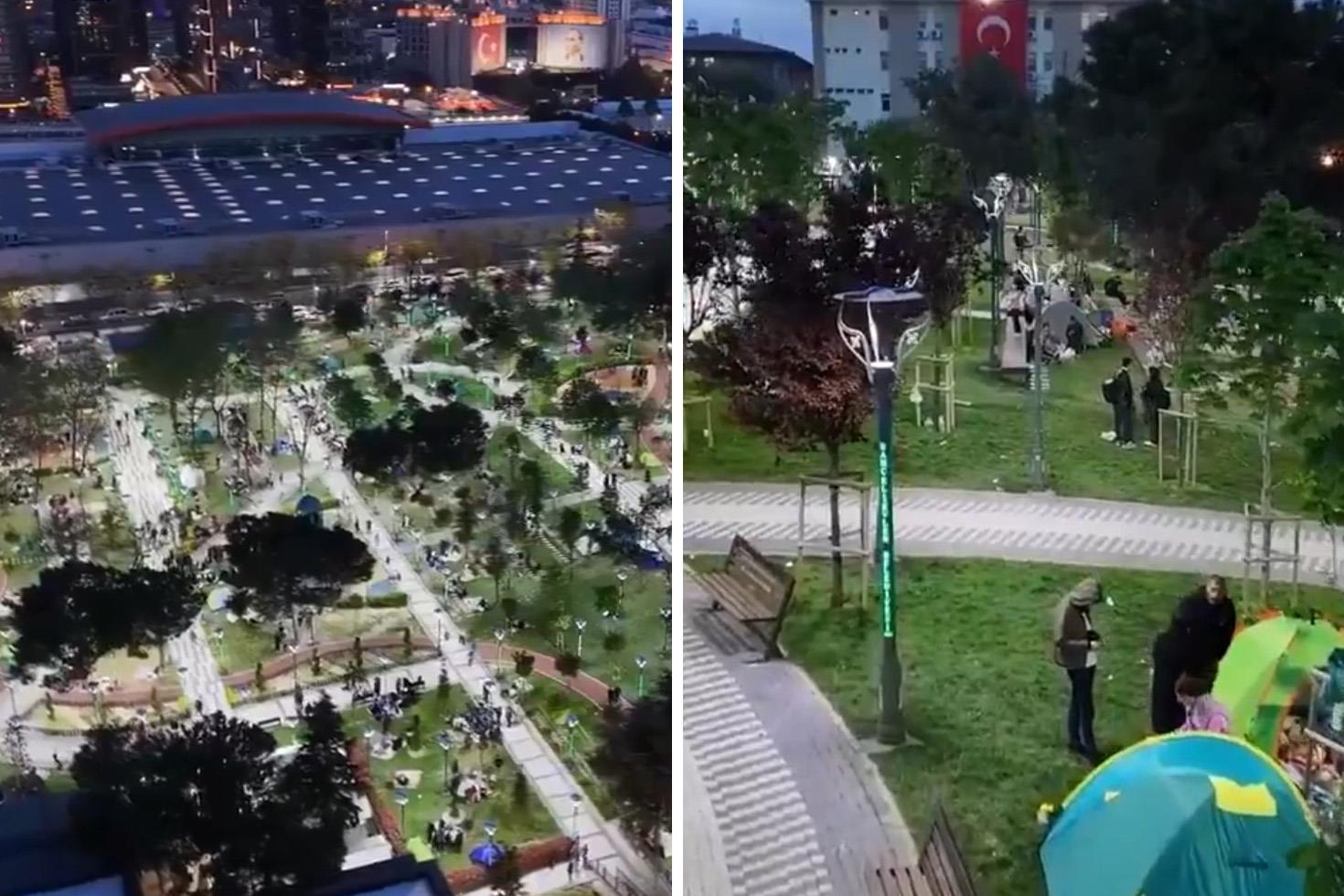 İstanbul'daki depremin ardından yurttaşlar parklara akın etti
