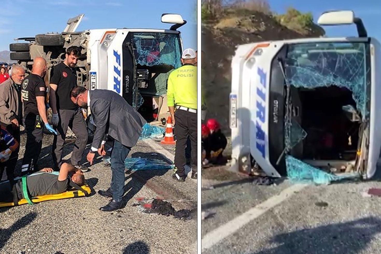 Elazığ'da can pazarı! Midibüs devrildi: Çok sayıda yaralı var