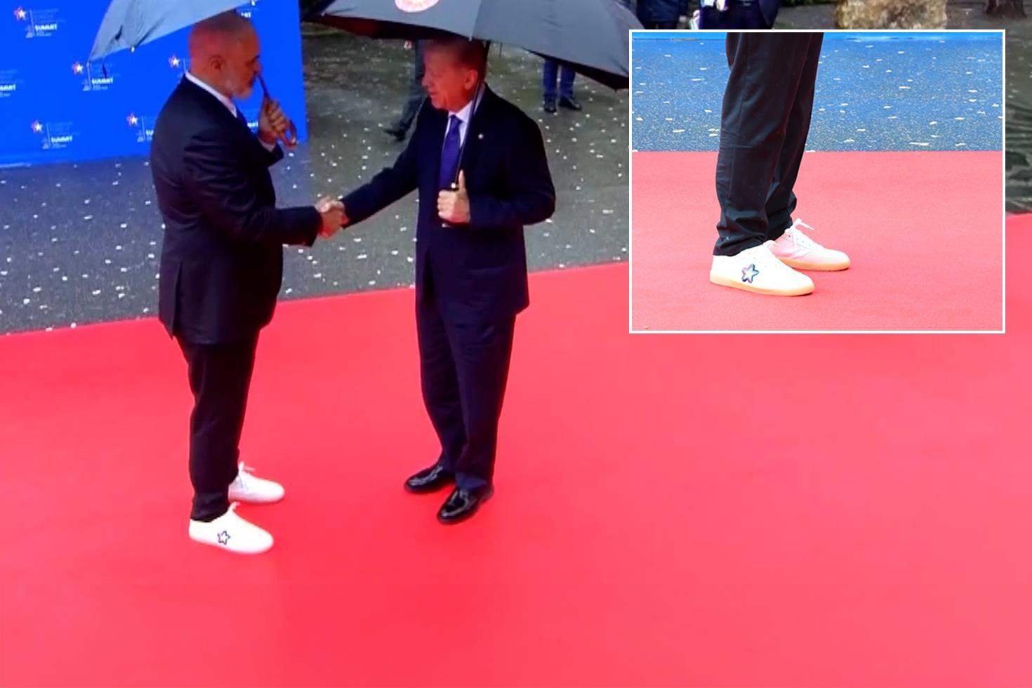 Edi Rama'nın ayakkabıları karşılamaya damga vurdu! Erdoğan takılmadan edemedi