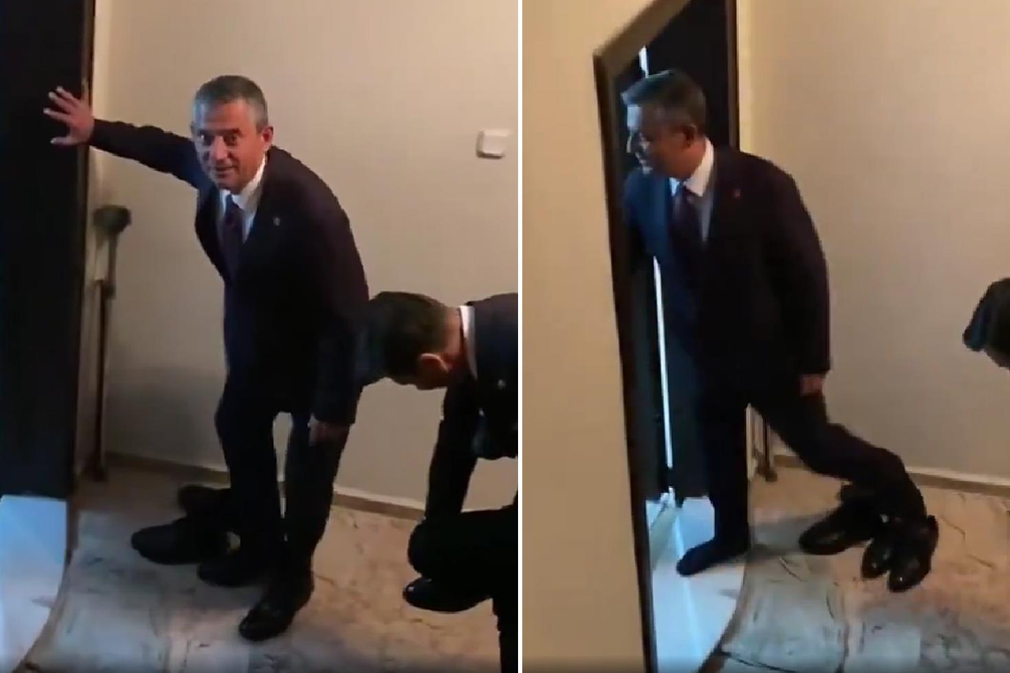 CHP lideri Özel kız isteme merasimi için gittiği evde görüntülendi