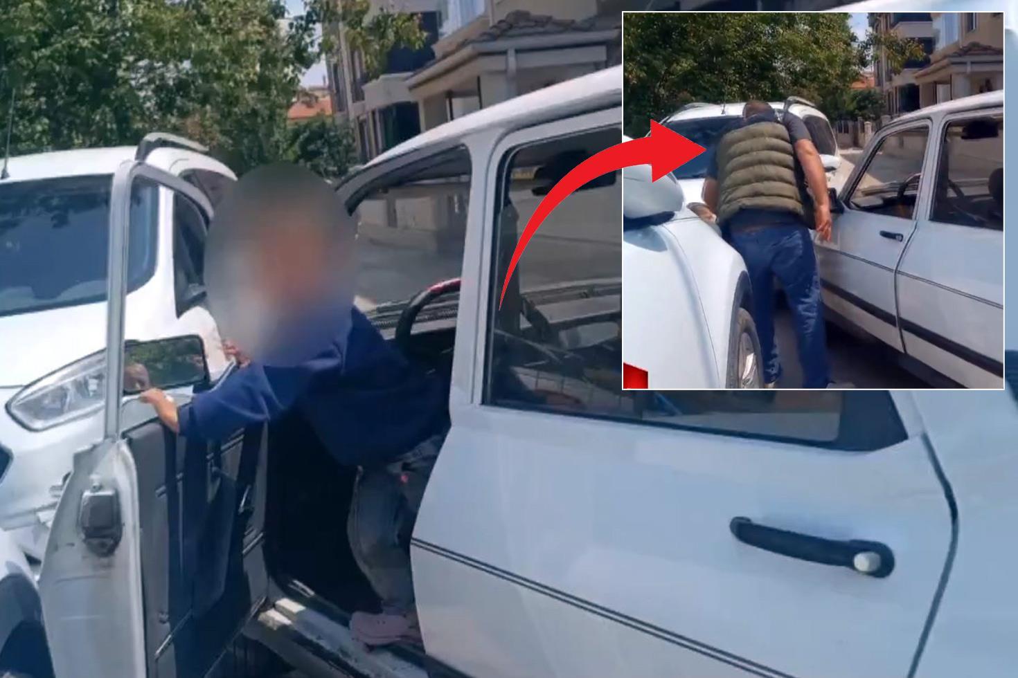 Arabayı kaçıran çocuk kaza yaptı, babasının tepkisi bomba