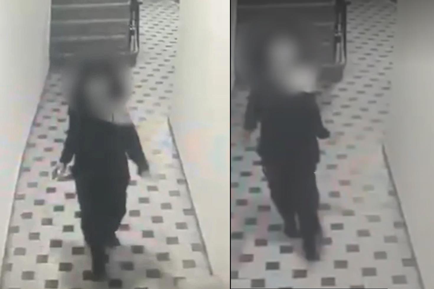 Yeşilçam oyuncusunu öldüren genç kızın kaçma anı güvenlik kamerasında