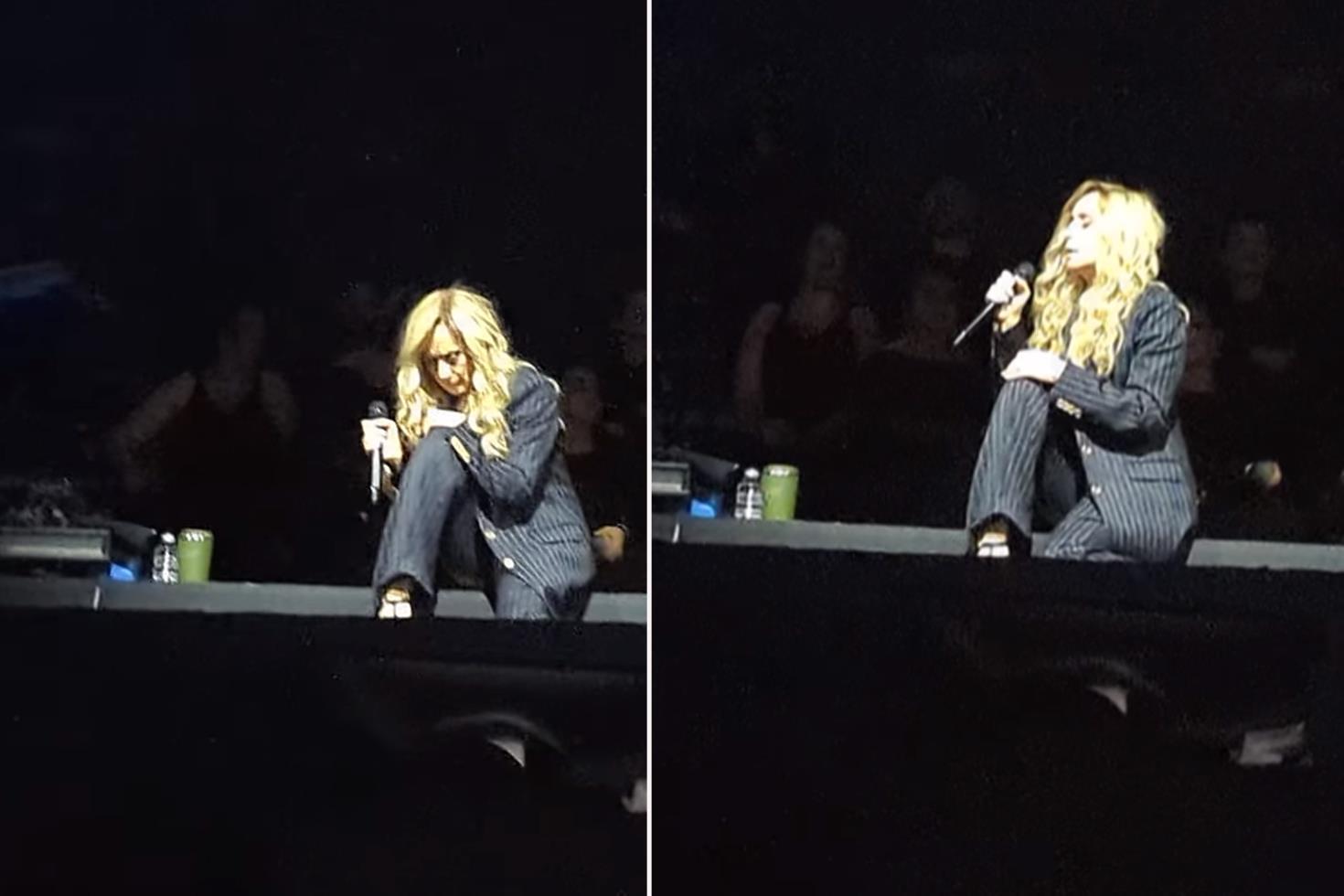 İstanbul'da sahne alan ünlü şarkıcı Lara Fabian sahnede korkuttu