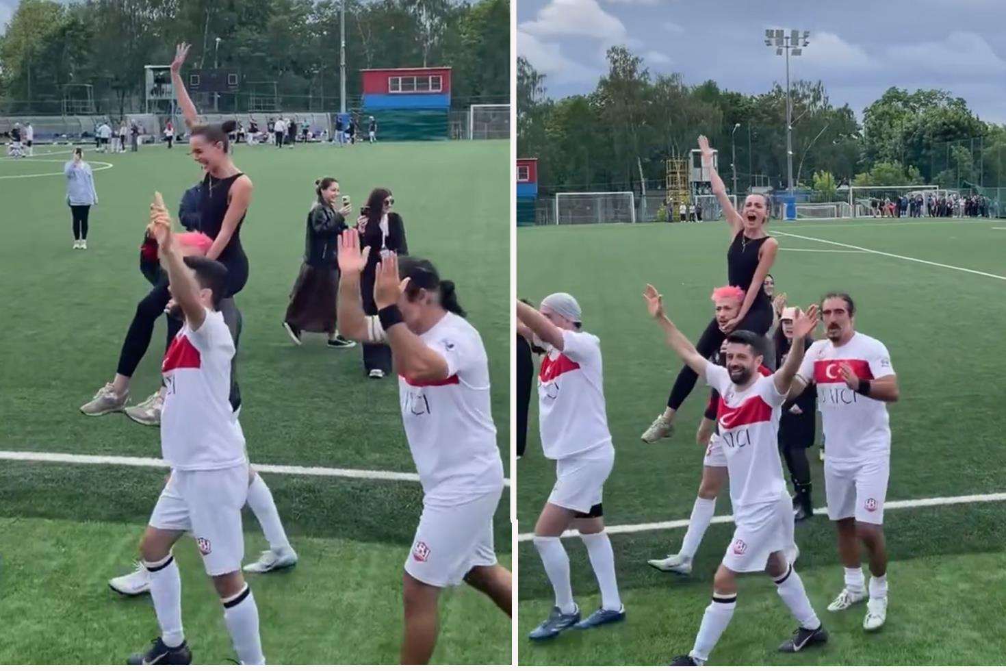 Kubilay Aka Moskova'da galip geldi! Zaferi sevgilisini omzuna alarak kutladı