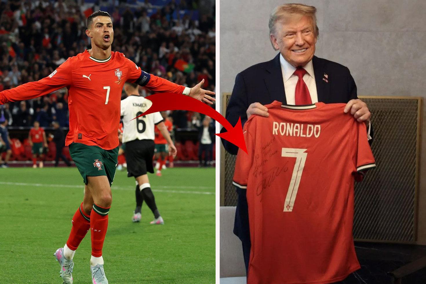 Ronaldo, Trump'a forma gönderdi! Üzerinde tek cümlelik not var