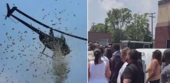 Gökten deste deste para yağdı, halk kapmak için birbiriyle yarıştı