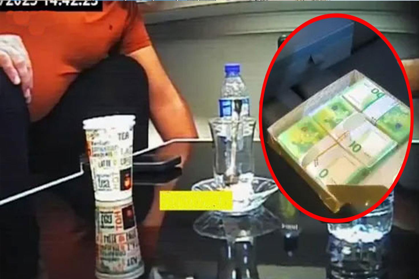 Başkan yardımcısının baklava kutusundaki 110 bin Euro'luk rüşveti aldığı anlar kamerada