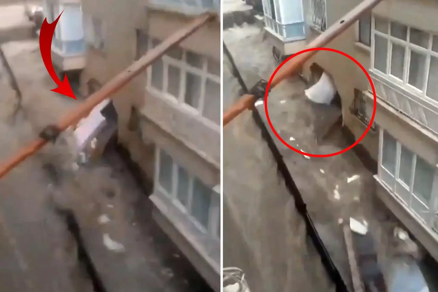 Ankara'da selin şiddetini en iyi anlatan görüntü! Sular, evin duvarını patlattı