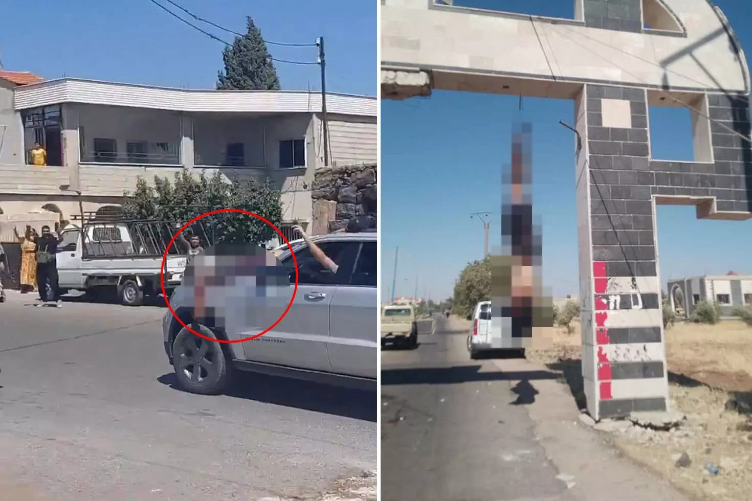 Bölgeden gelen görüntüler korkunç! Dürziler, öldürdükleri Arapları araba önünde gezdiriyor