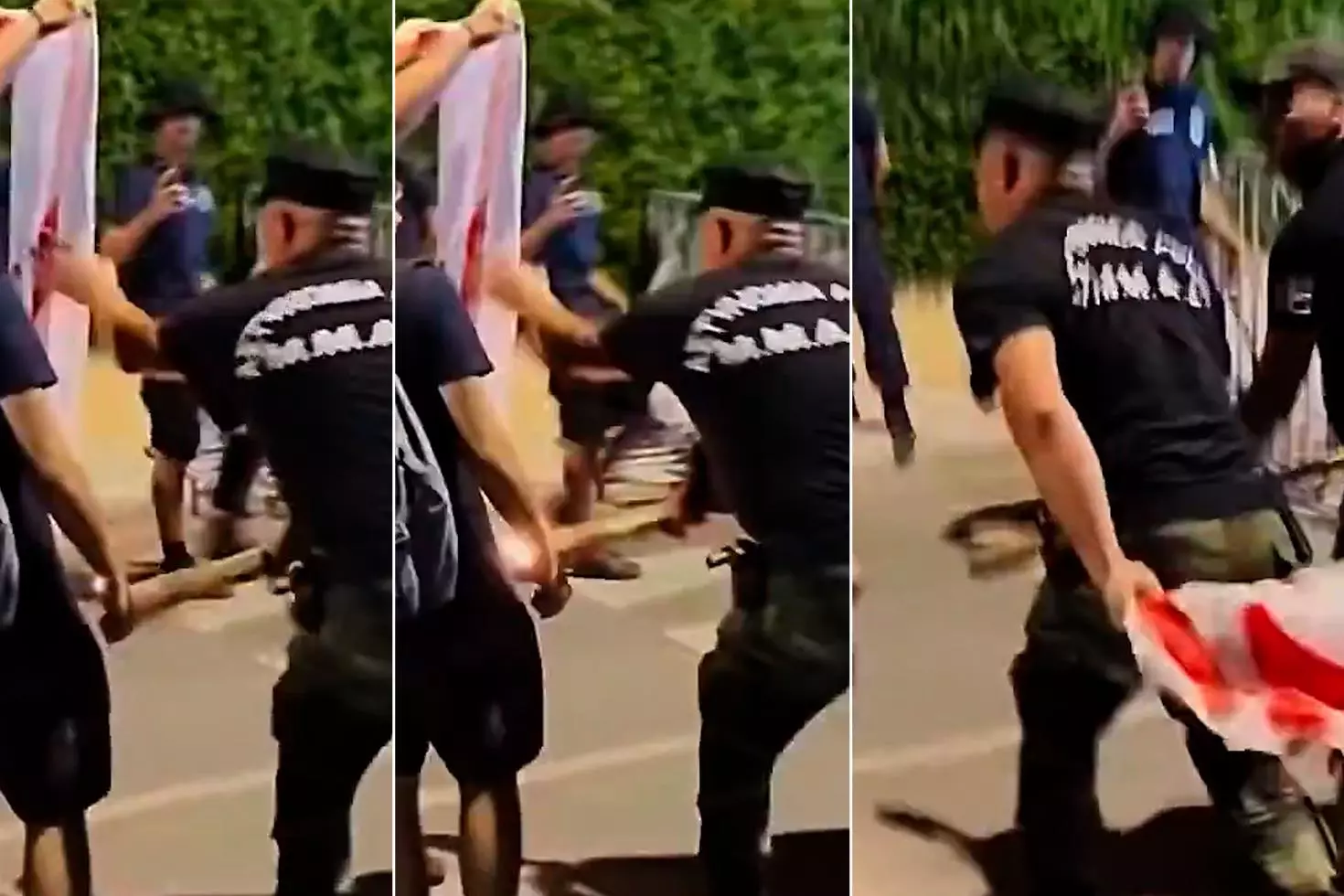 Rum Kesimi'nde çirkin provokasyon! KKTC bayrağını yakma girişimini Rum polisi engelledi