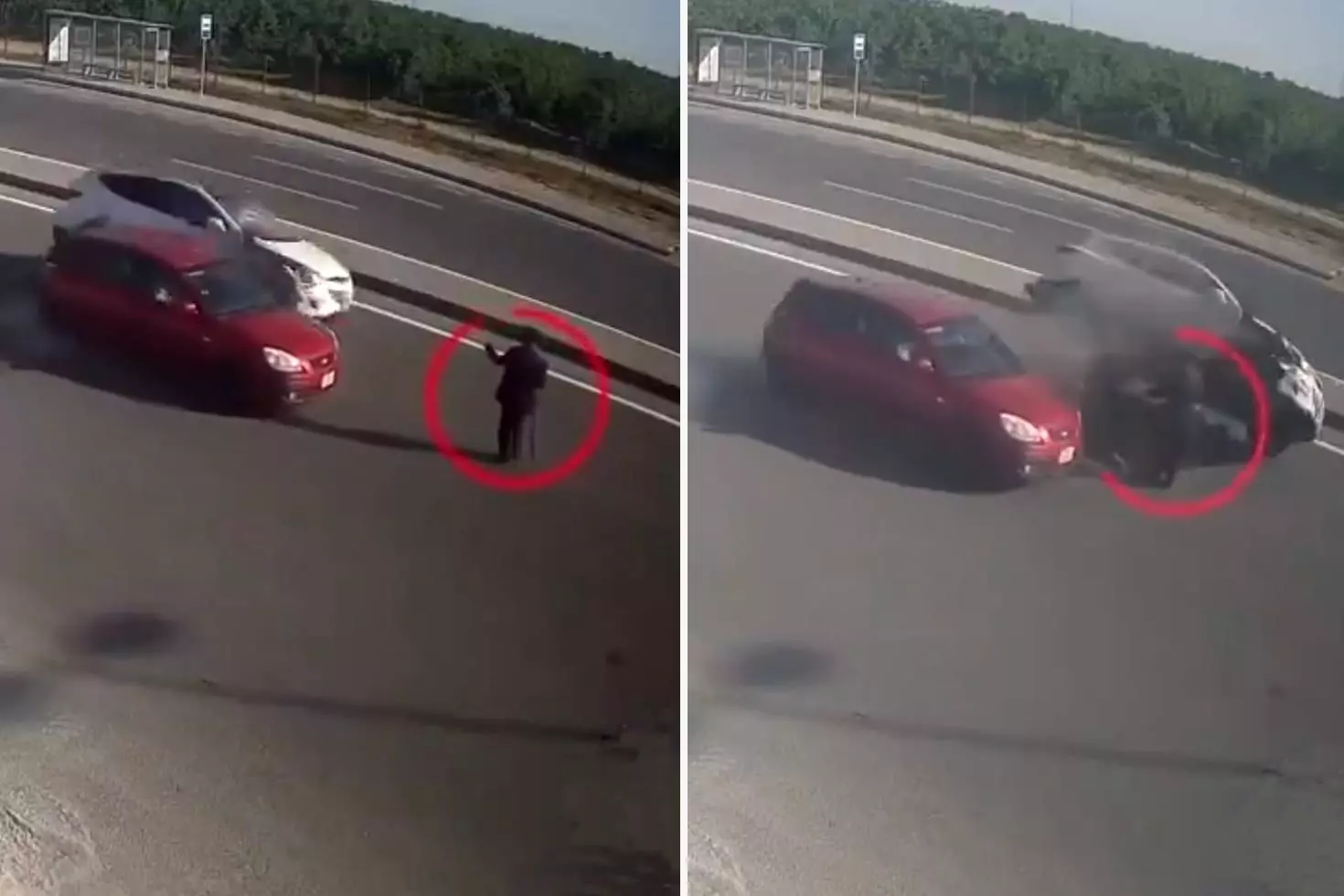 Bir anda yola atlayan yaşlı adam faciaya neden oldu