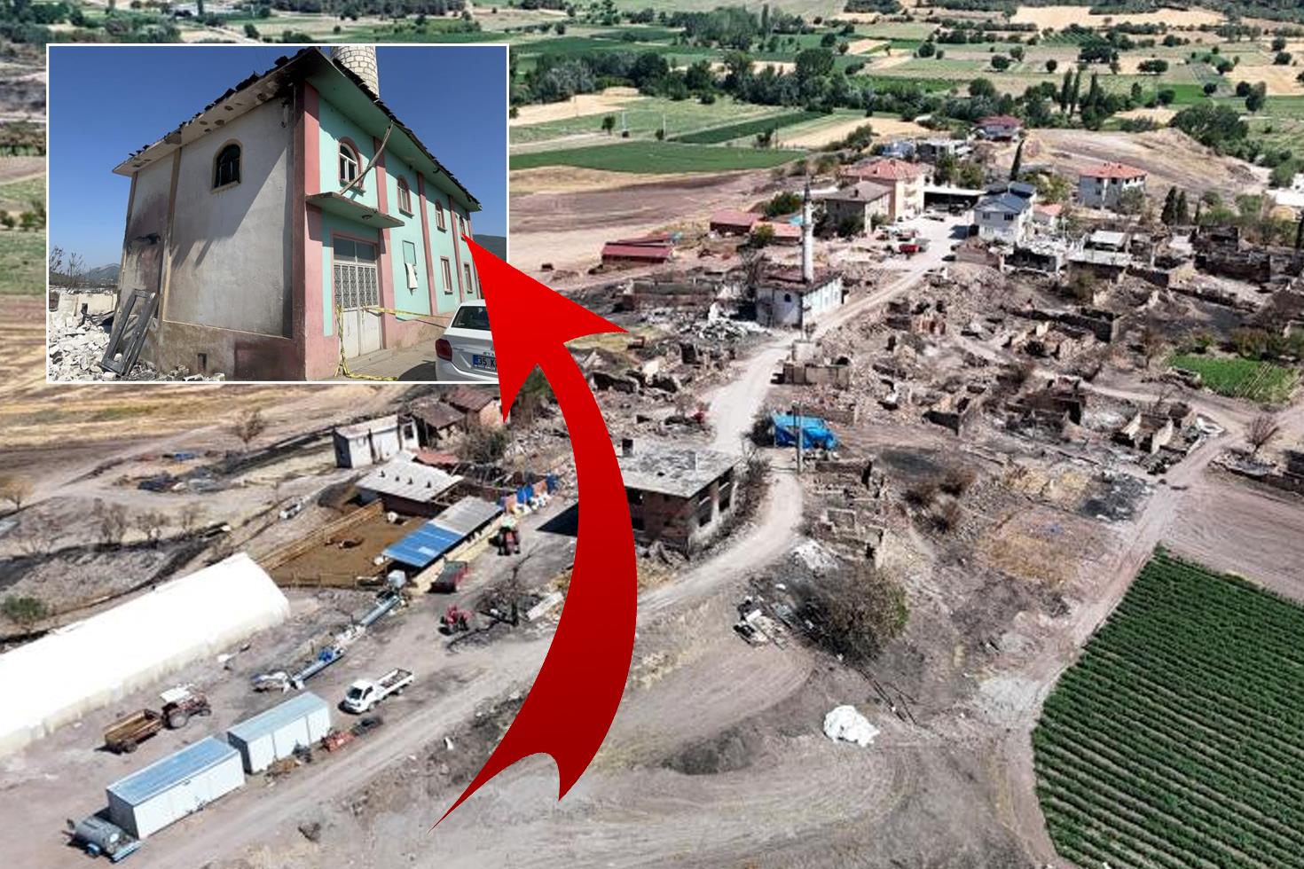 Köyün tamamı kül oldu, bir tek burası sağlam kaldı