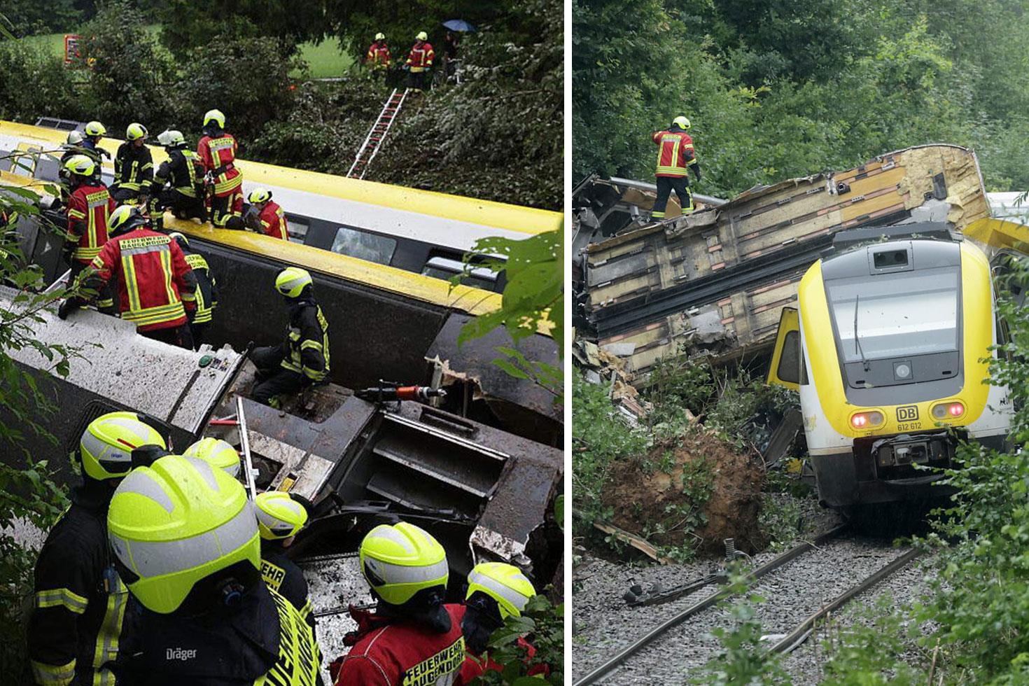 Almanya'da yolcu treni raydan çıkarak devrildi: 3 ölü, 34 yaralı
