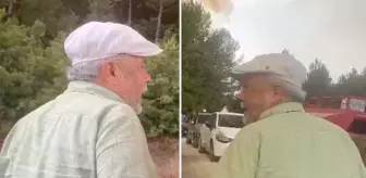 Yangının ortasında gözyaşları içinde eşini aradı