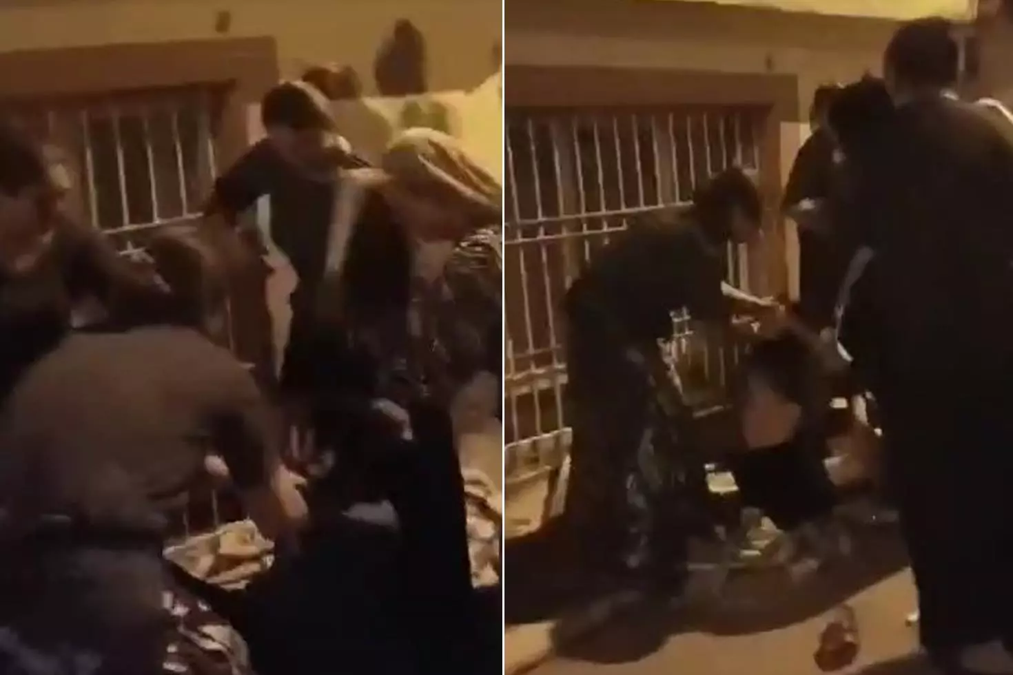 4 kadın sokakta oturan başka bir kadını darp edip elbiselerini soydu