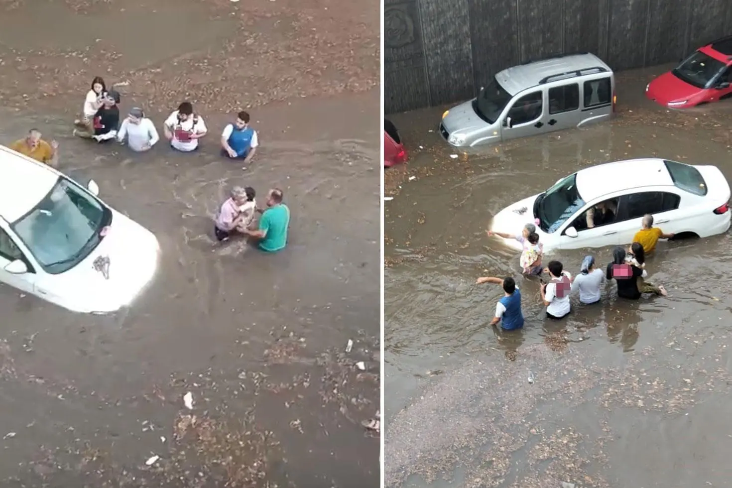 Denizli'de sağanak yağış hayatı felç etti, onlarca vatandaş alt geçitte mahsur kaldı